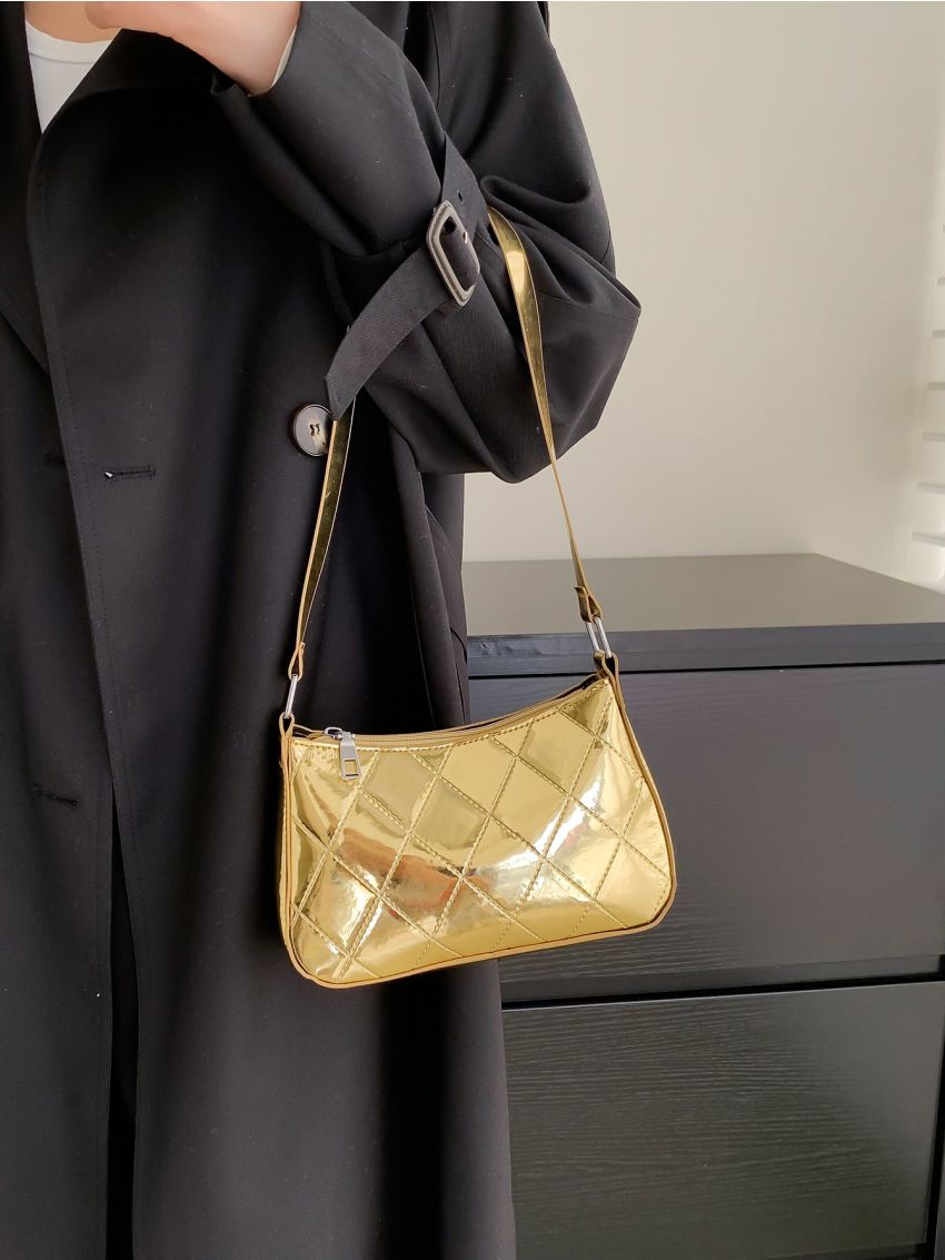 Mini Metallic Stitch Hobo Bag