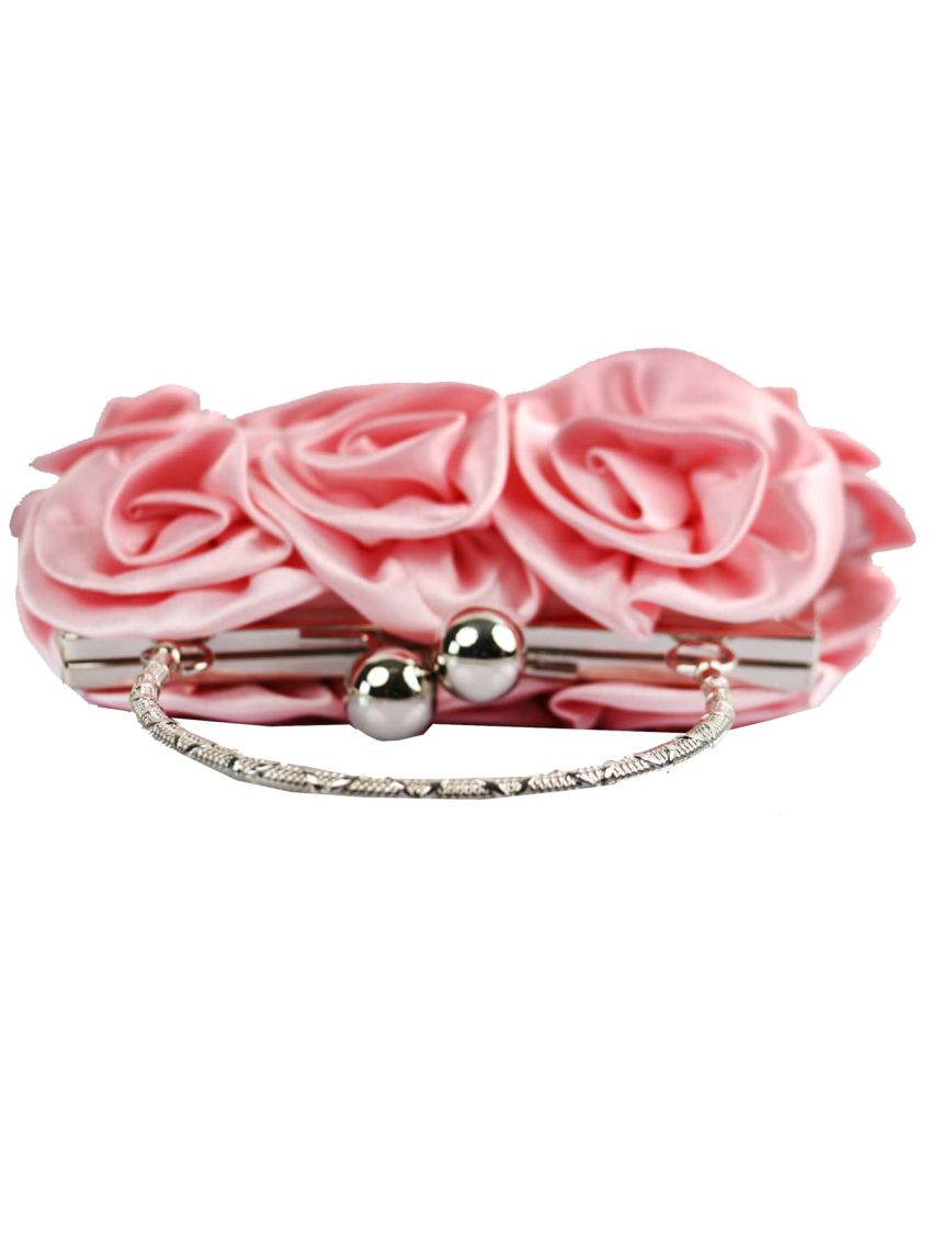 Flower Graphic Kiss Lock Evening Bag