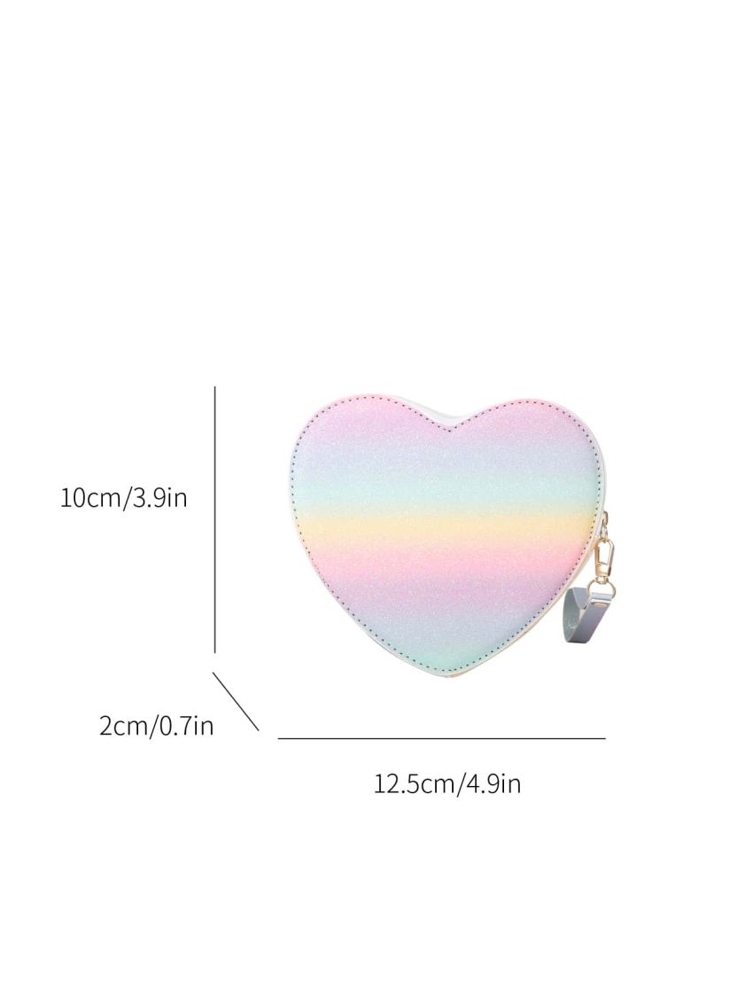 Mini Glitter Ombre Heart Design Chain Novelty Bag