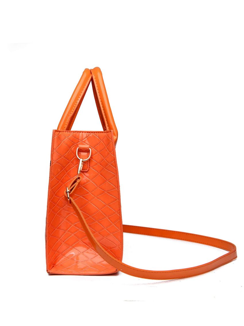 3pcs Neon Orange Tote Bag Set, Best Work Bag For Women