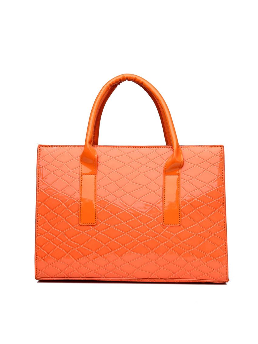 3pcs Neon Orange Tote Bag Set, Best Work Bag For Women