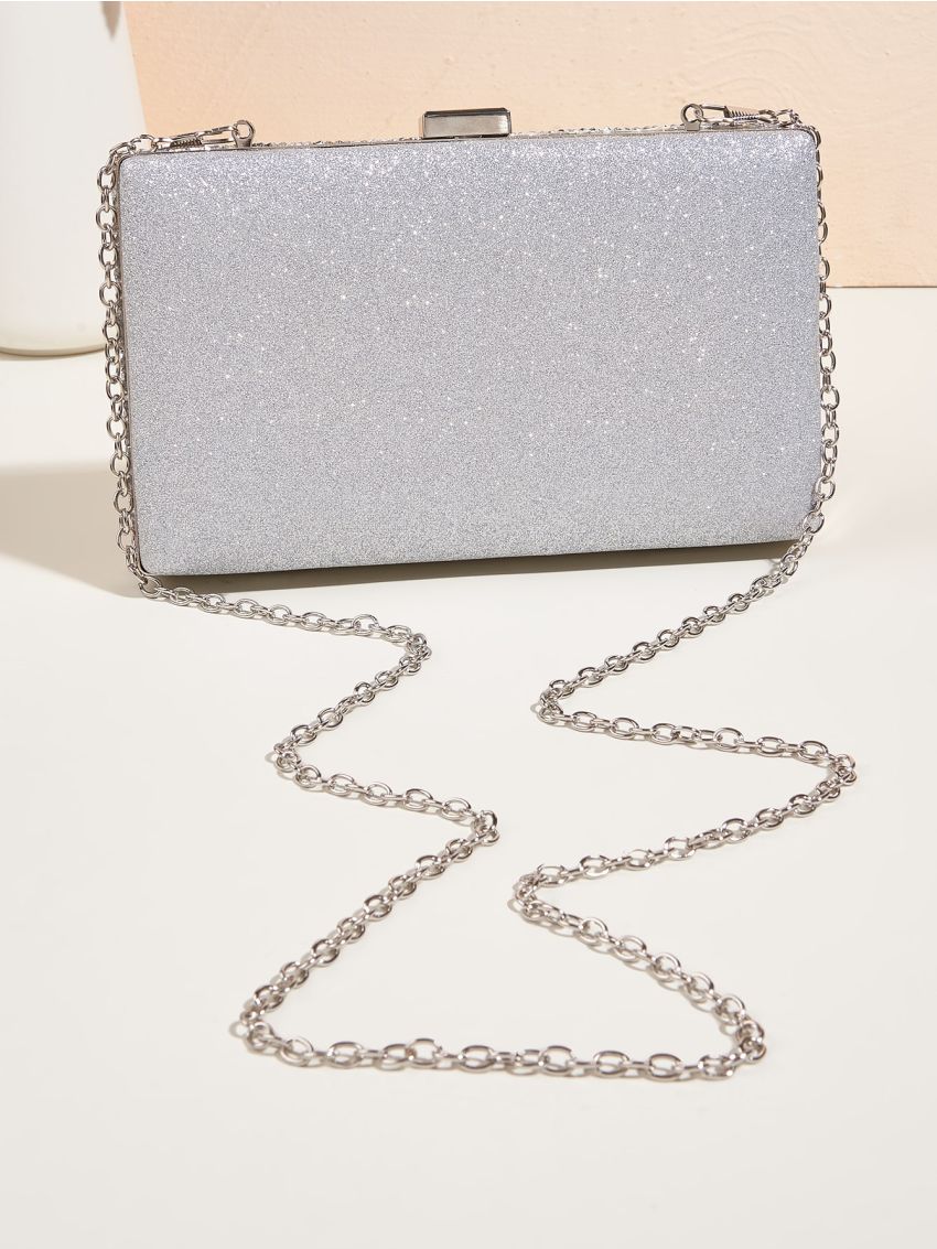 Mini Rhinestone Decor Chain Box Bag