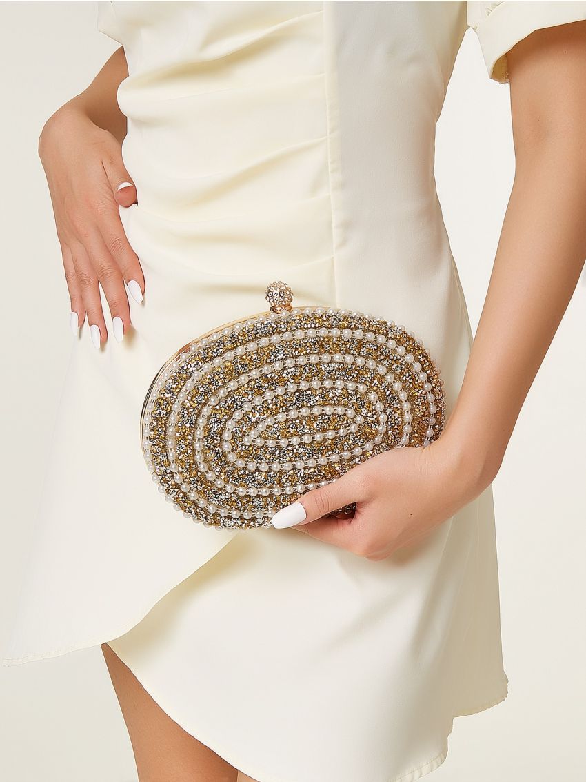 Mini Rhinestone Decor Box Bag