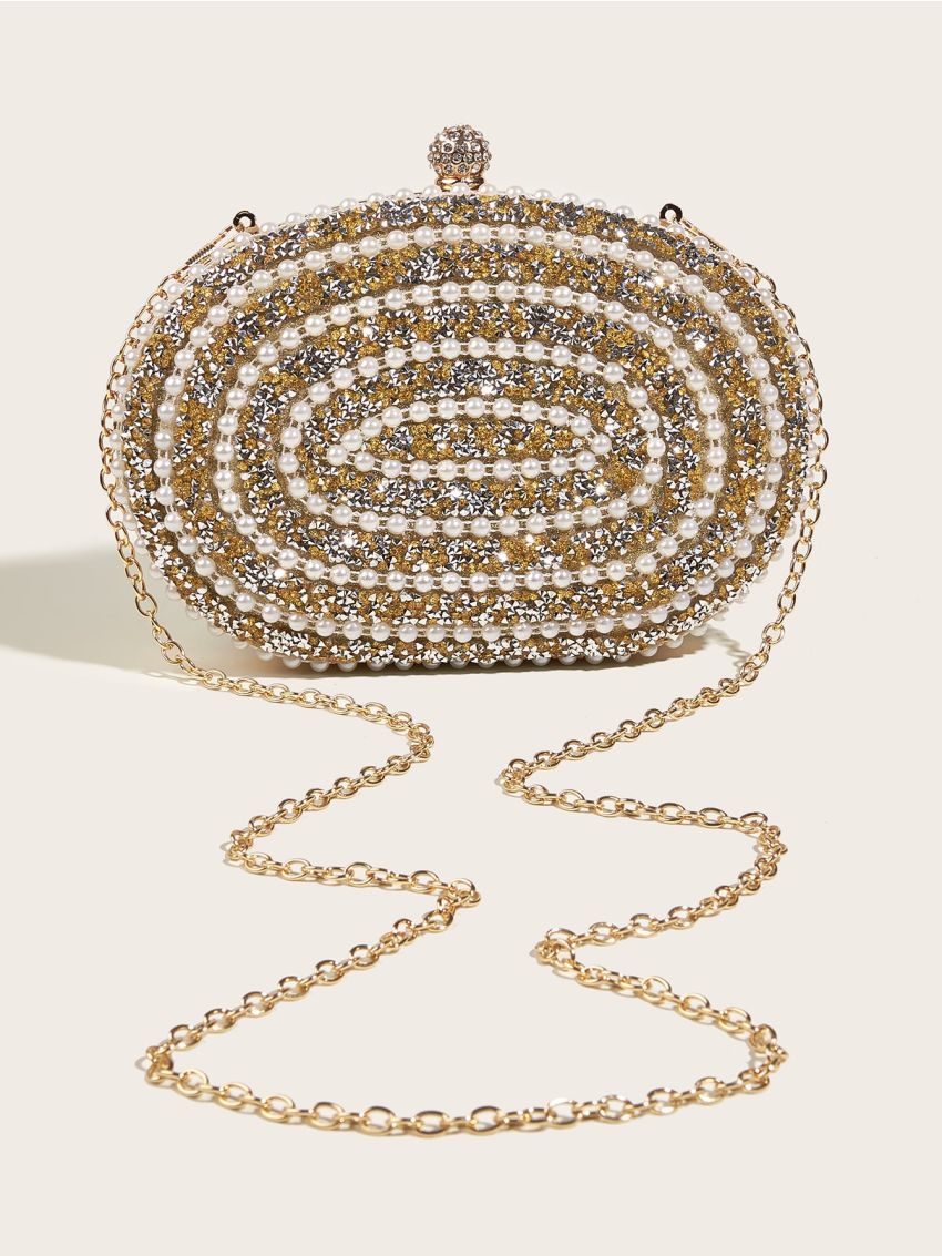 Mini Rhinestone Decor Box Bag