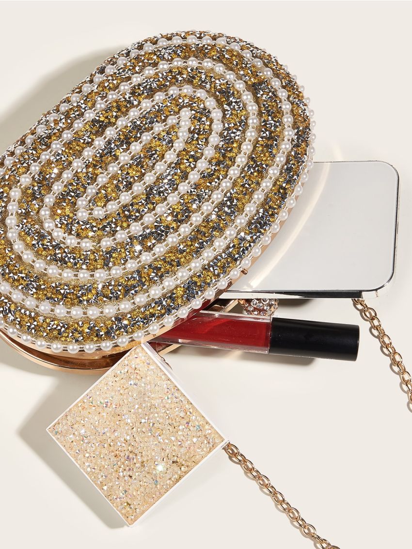 Mini Rhinestone Decor Box Bag