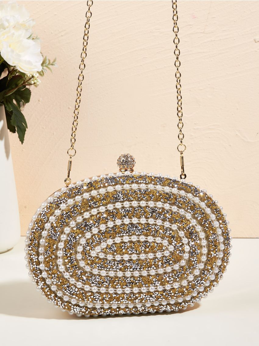 Mini Rhinestone Decor Box Bag