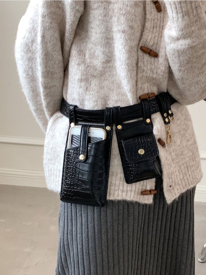 Crocodile Embossed Belt Bag