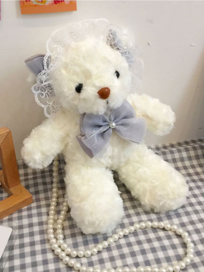 Mini Cartoon Bow Decor Pearl Strap Novelty Bag