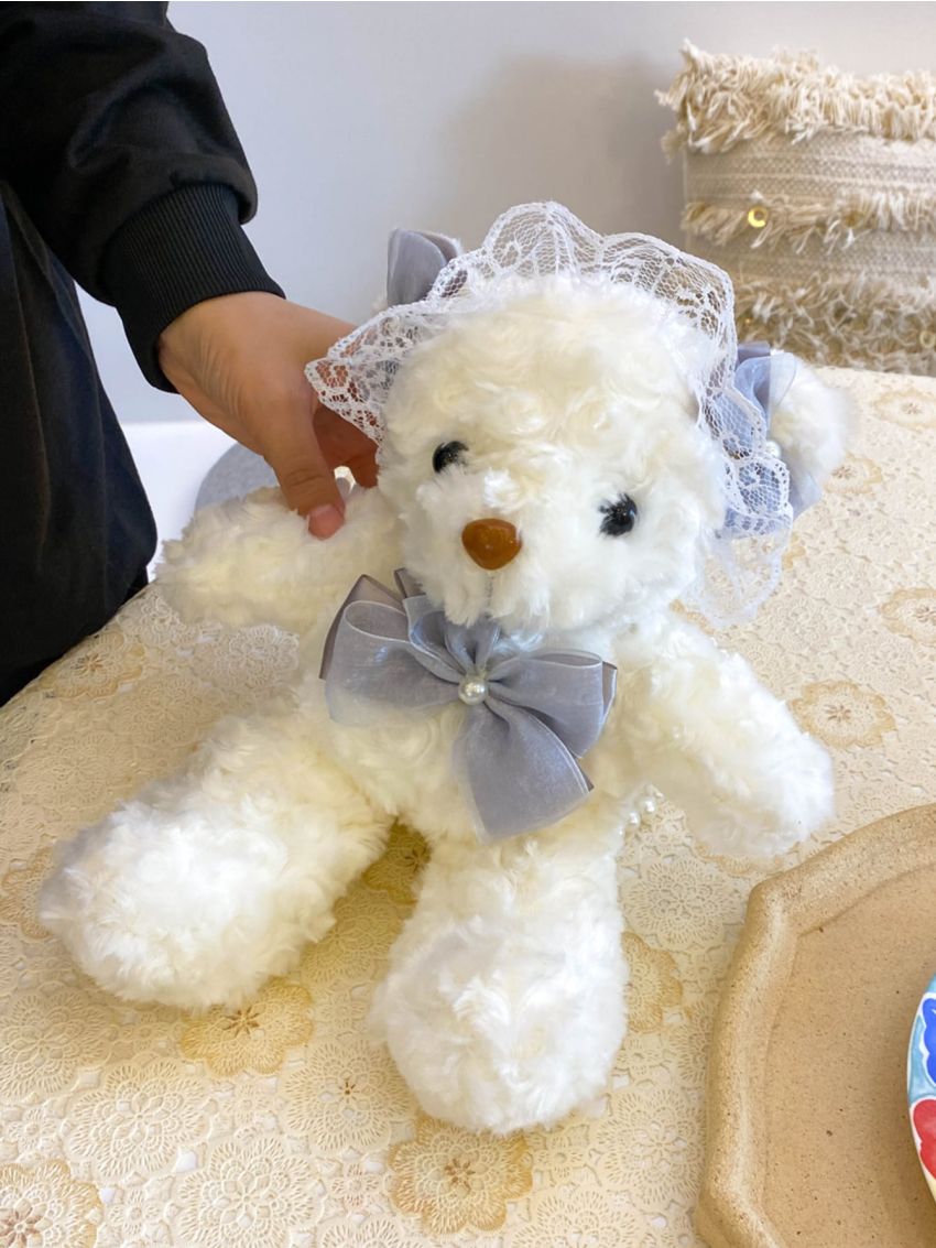 Mini Cartoon Bow Decor Pearl Strap Novelty Bag