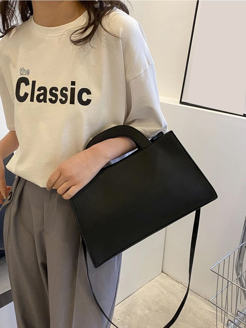 Crocodile Embossed Square Bag