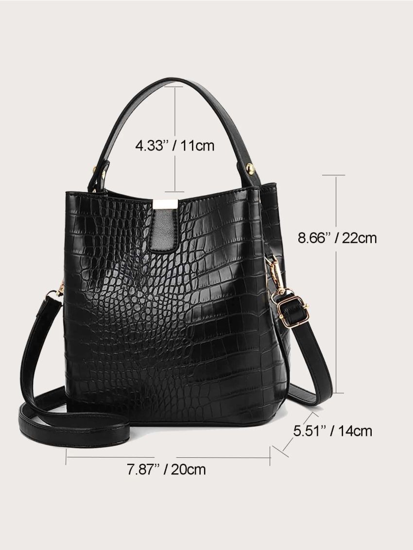 Mini Crocodile Embossed Satchel Bag