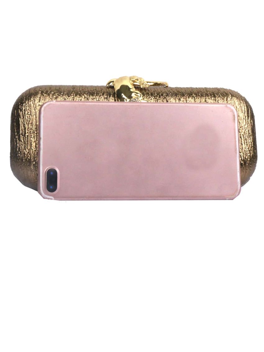 Metal & Rhinestone Decor Box Bag