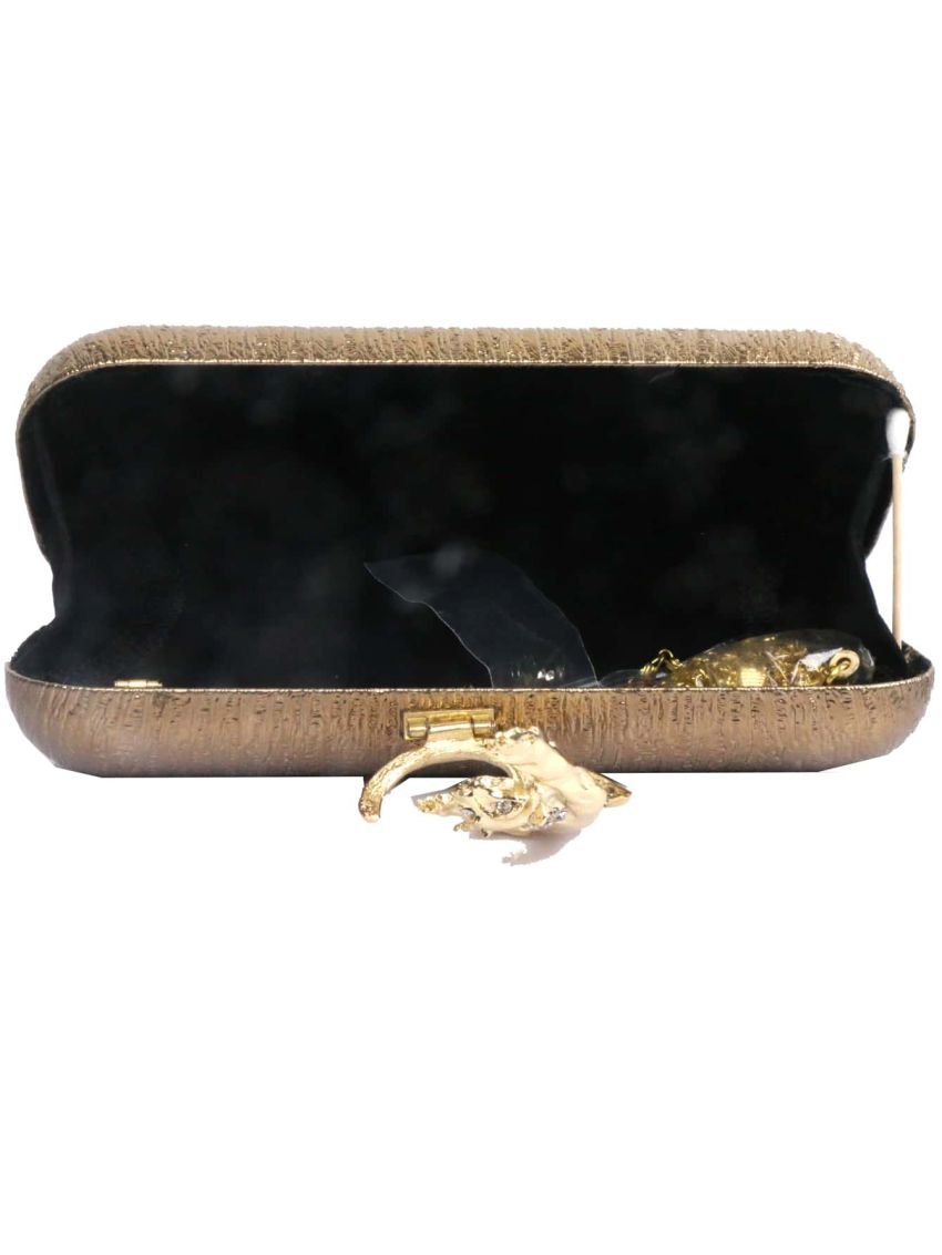 Metal & Rhinestone Decor Box Bag