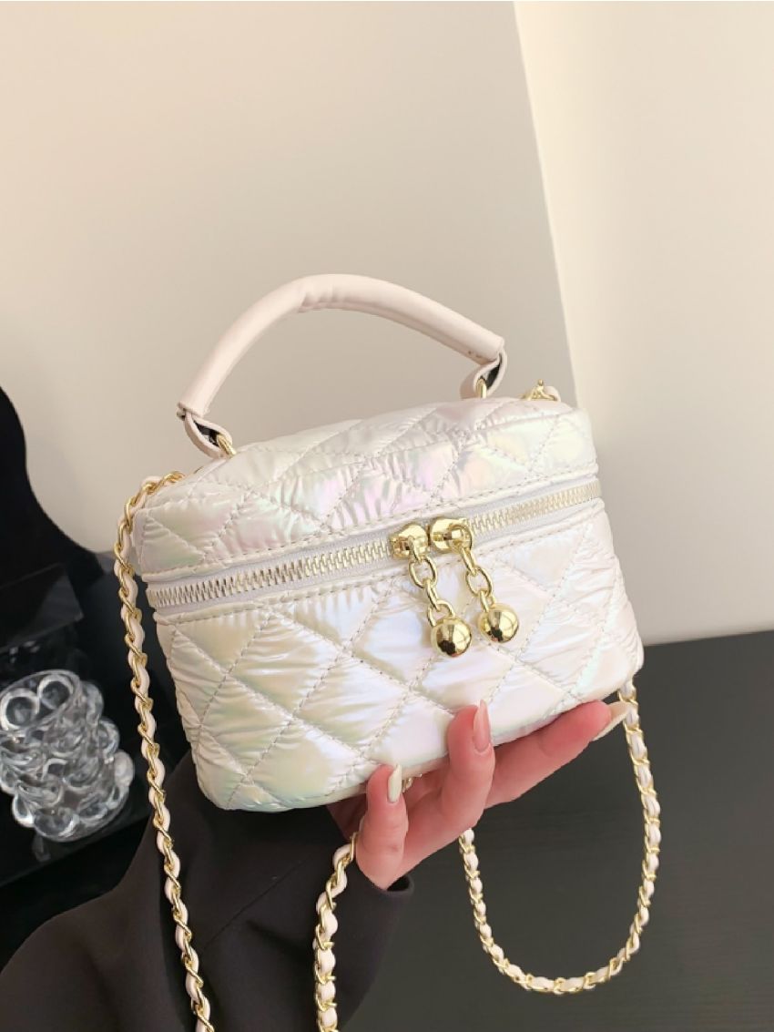 Mini Quilted Chain Bucket Bag