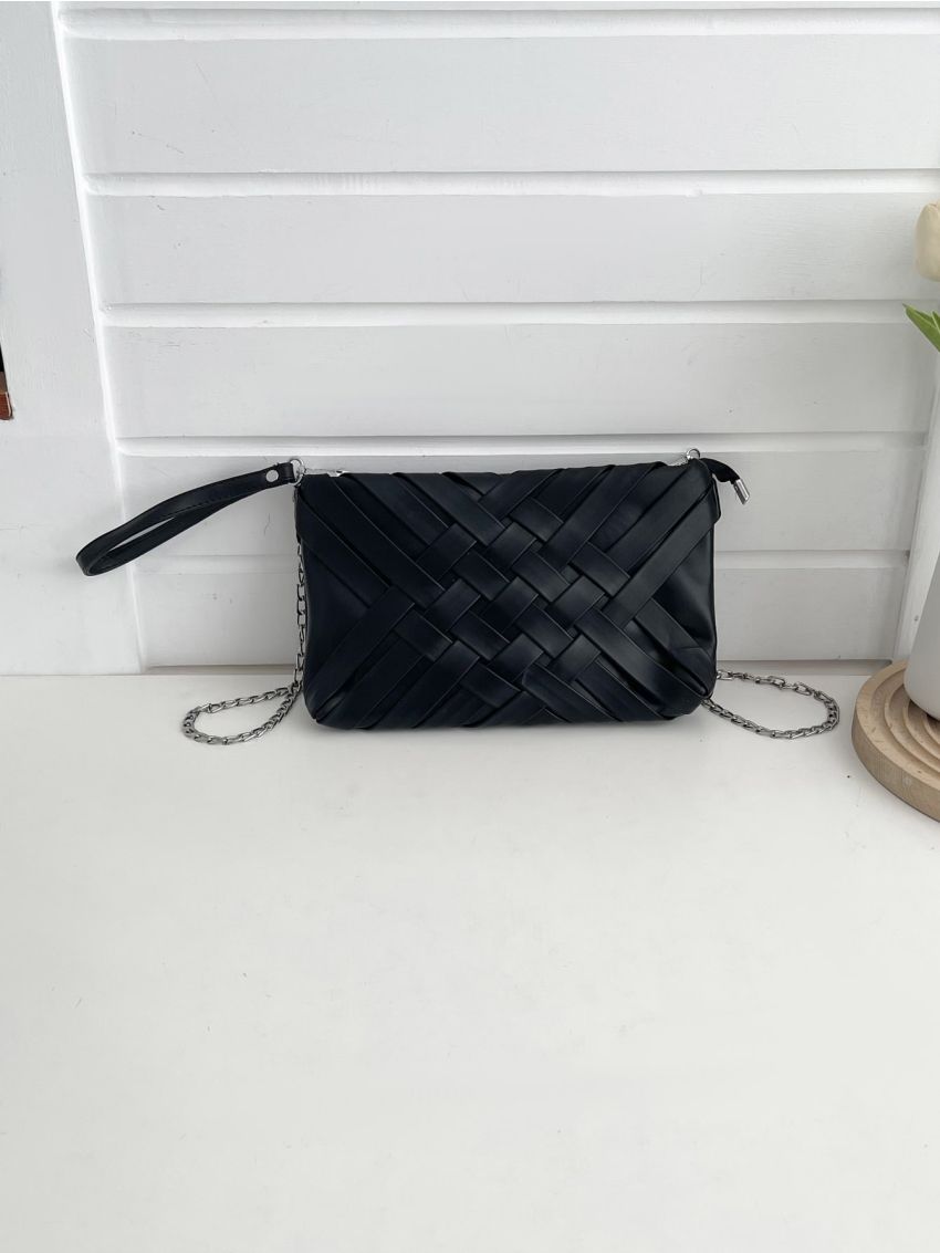 Braided Detail Chain Square Bag