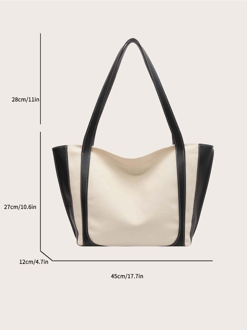 Two Tone Shoulder Tote Bag