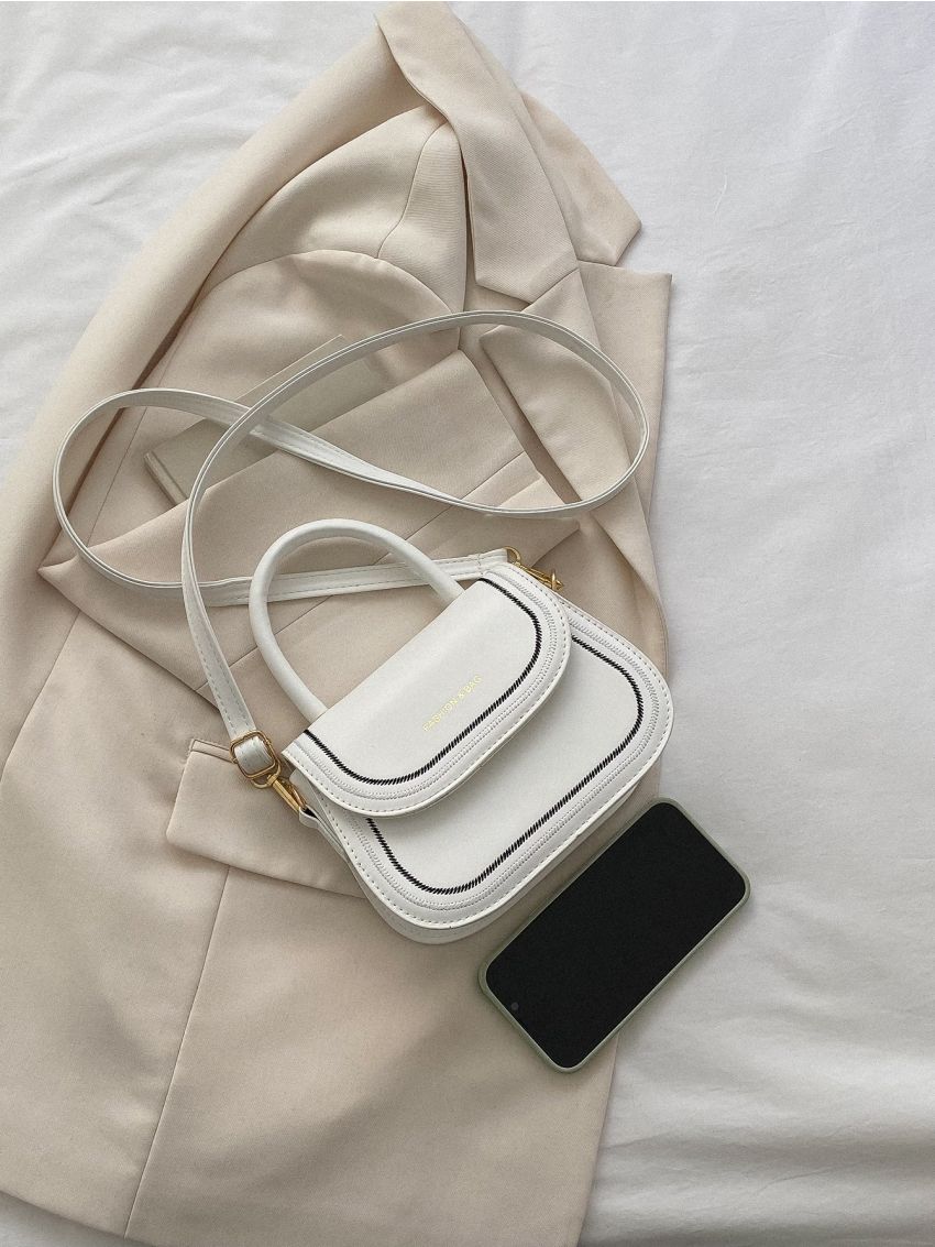 Mini Letter Graphic Flap Square Bag