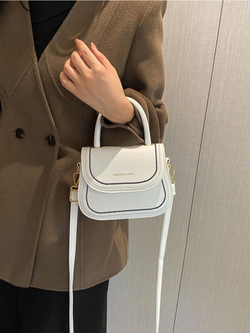 Mini Letter Graphic Flap Square Bag