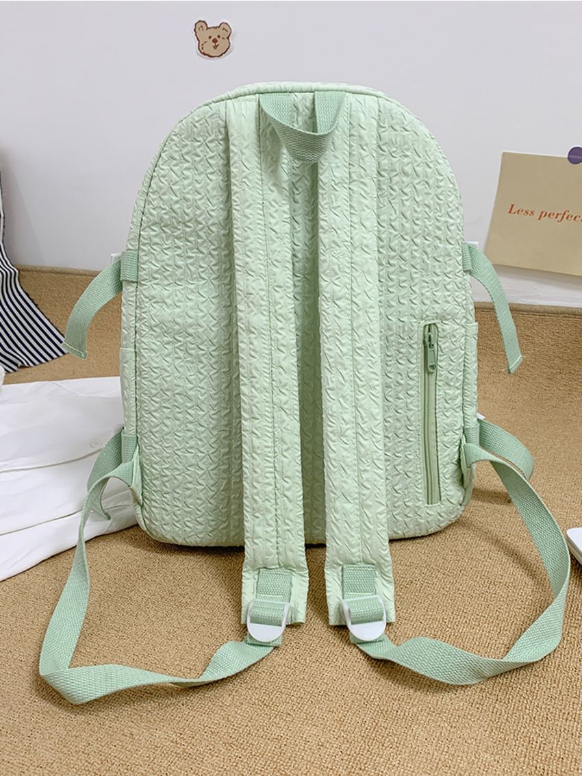 Letter Patch Decor Functional Backpack