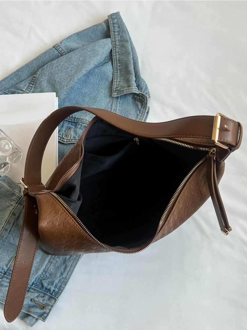 Houndstooth Pattern Hobo Bag