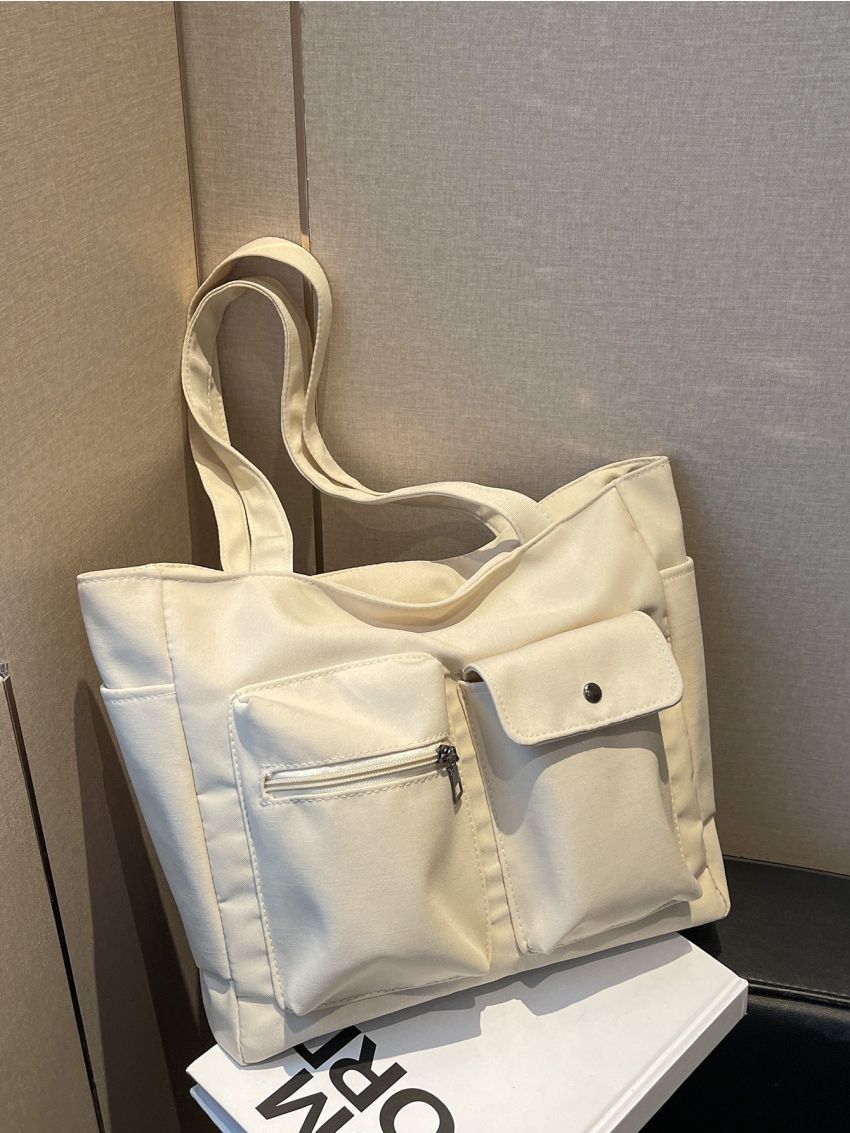 Flap Pocket Front Shopper Bag