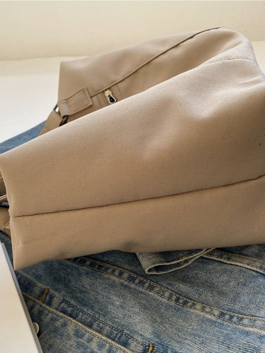 Letter Patch Decor Shoulder Tote Bag