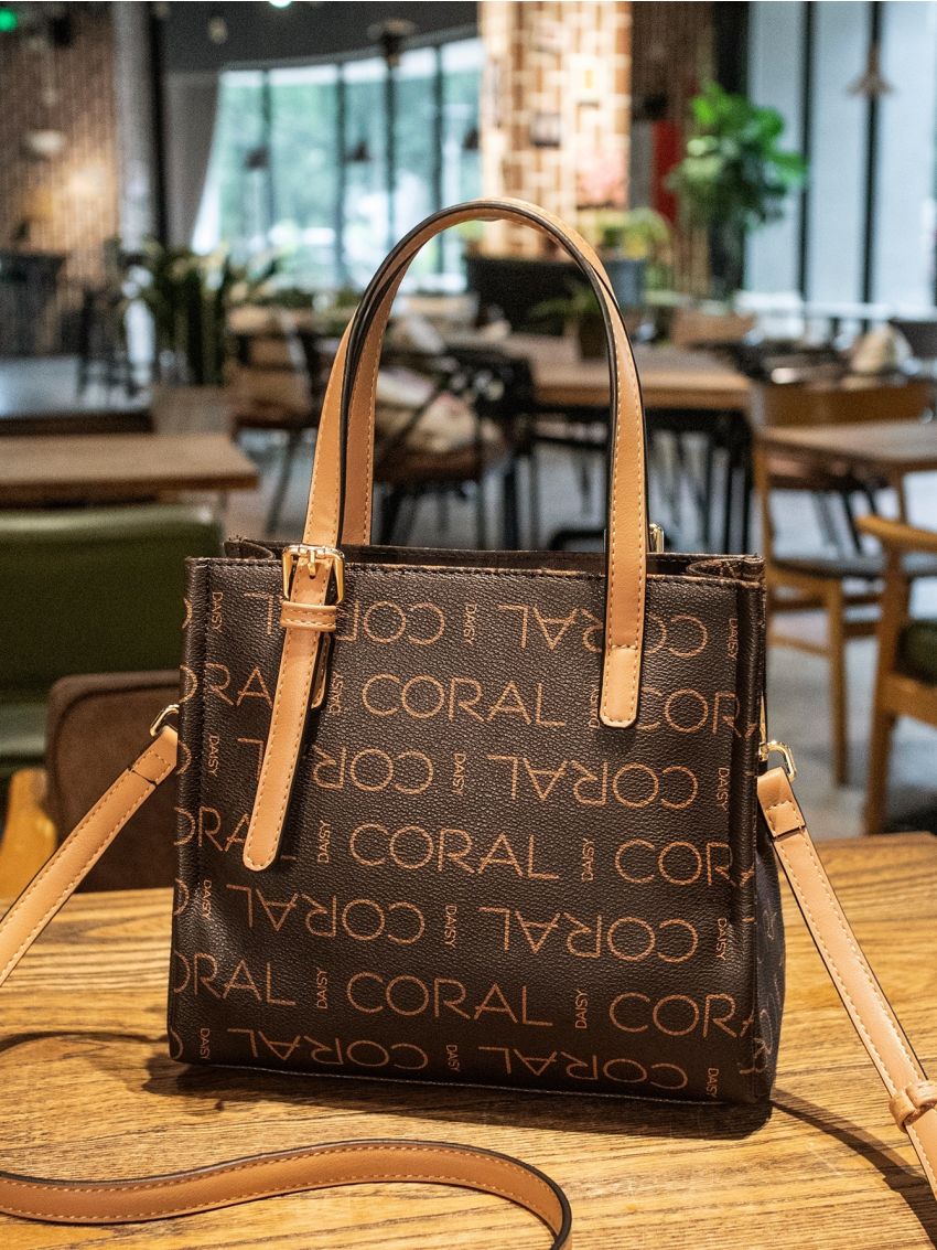 Letter Graphic Square Bag