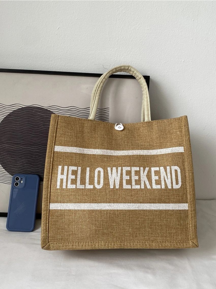 Letter Graphic Shopper Bag
