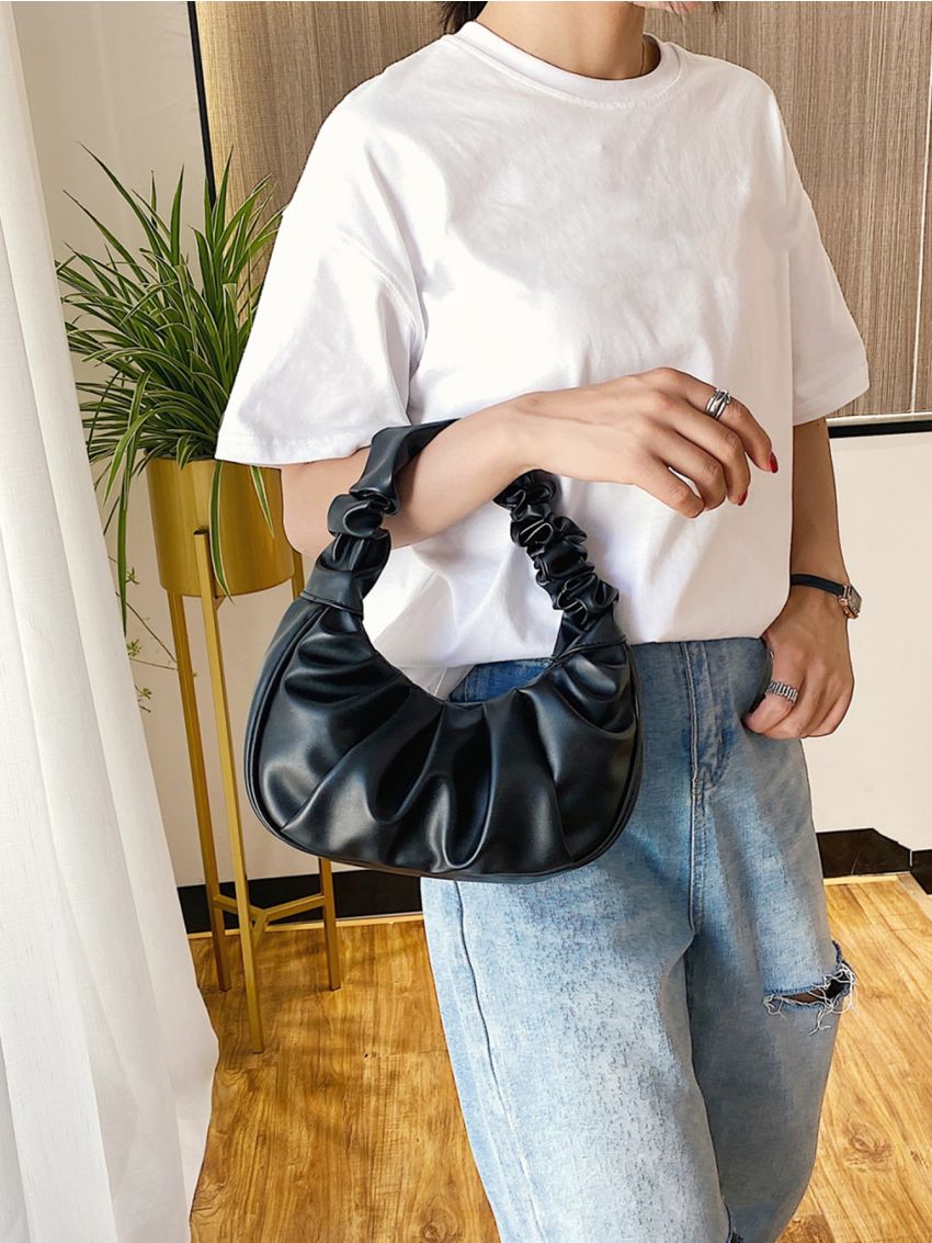 Minimalist Corduroy Ruched Bag