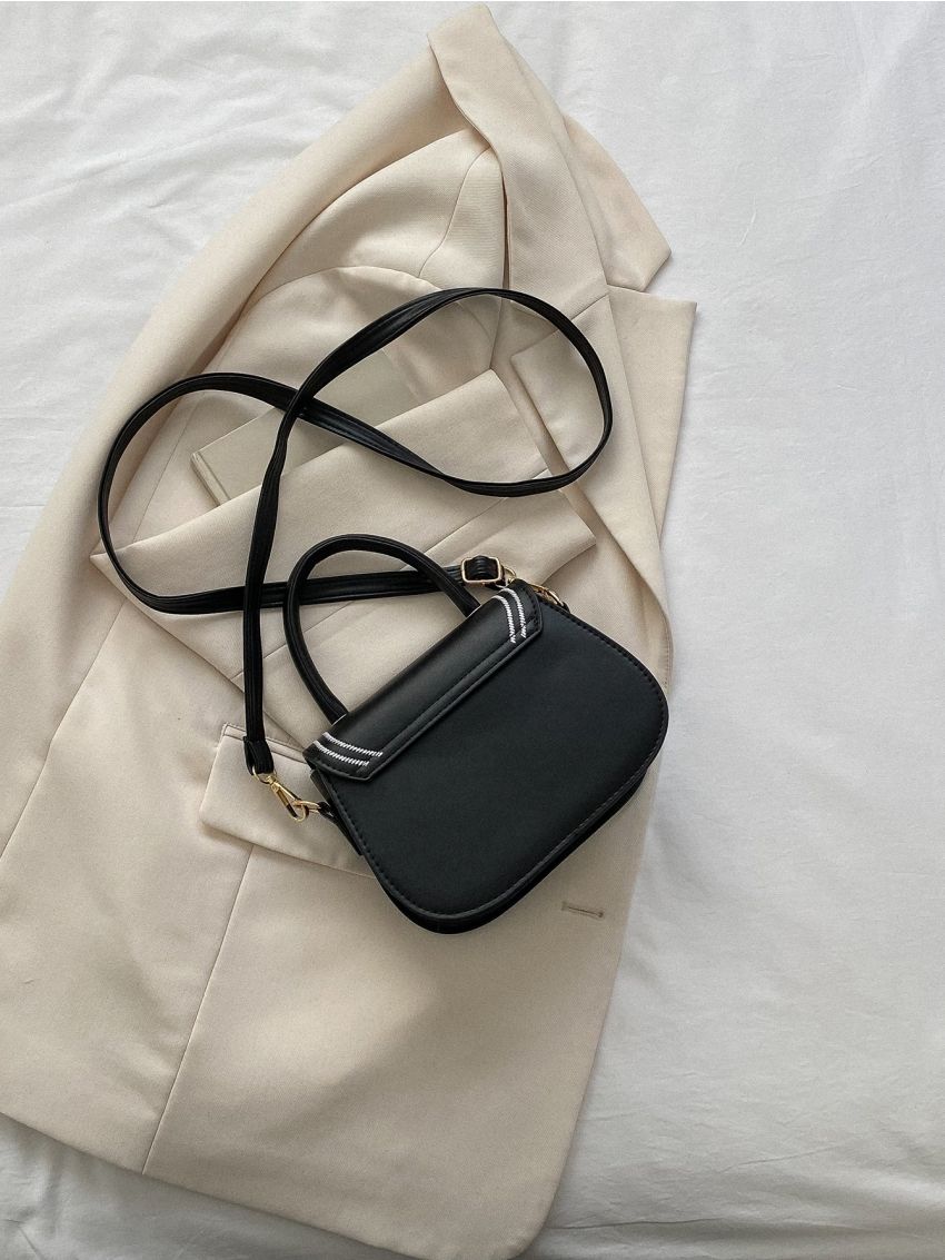 Mini Letter Graphic Flap Square Bag