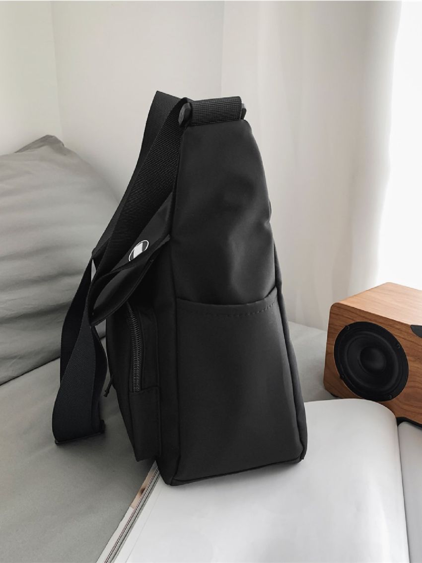 Letter Patch Decor Flap Square Bag