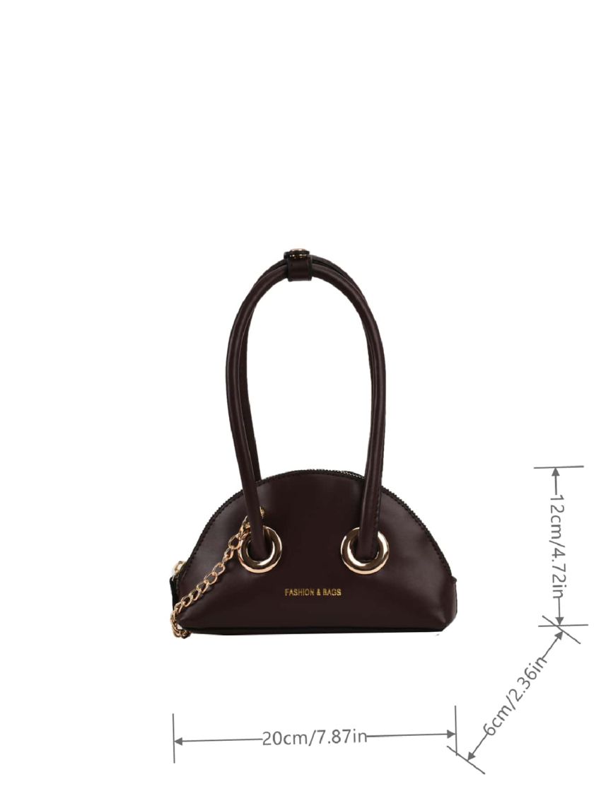 Mini Letter Graphic Chain Dome Bag