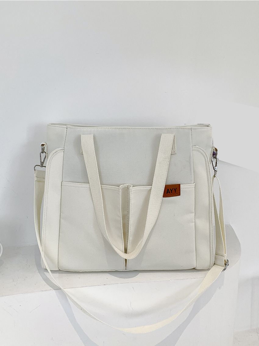 Letter Patch Decor Shopper Bag