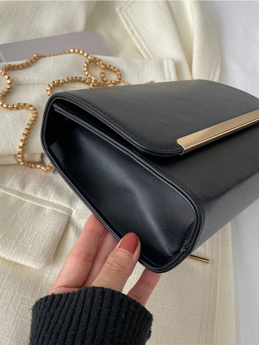 Mini Metal Decor Flap Chain Square Bag