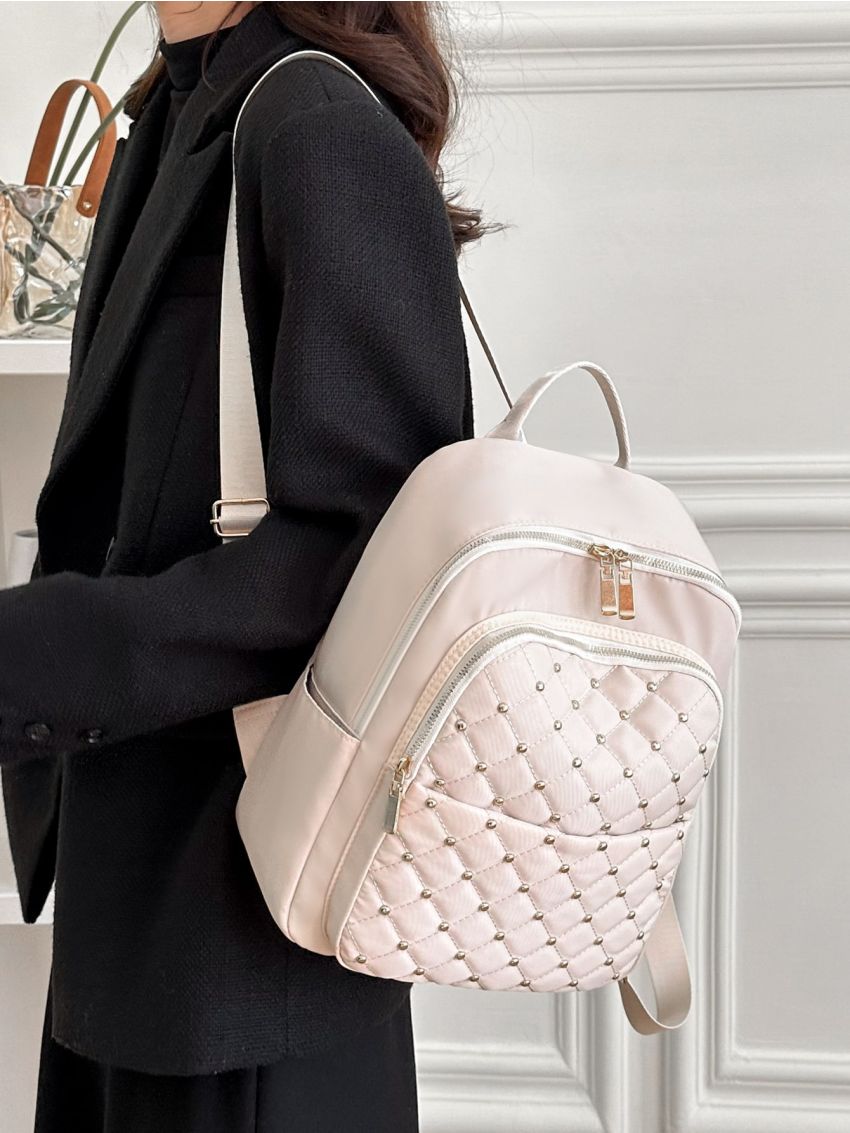 Studded Decor Functional Backpack