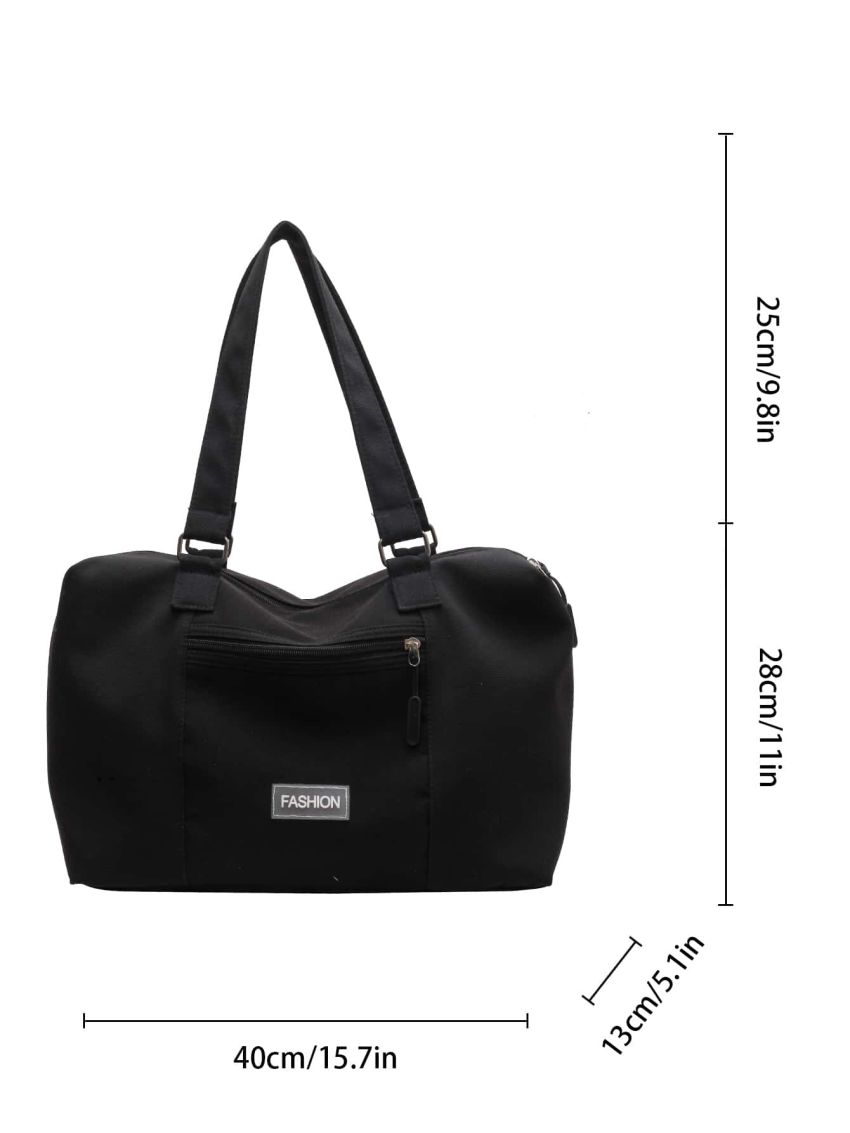 Letter Patch Decor Duffel Bag