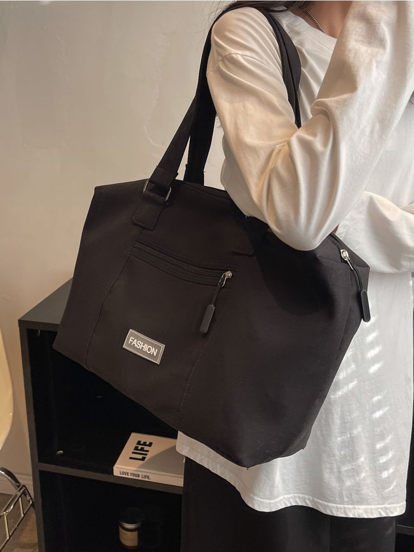 Letter Patch Decor Duffel Bag