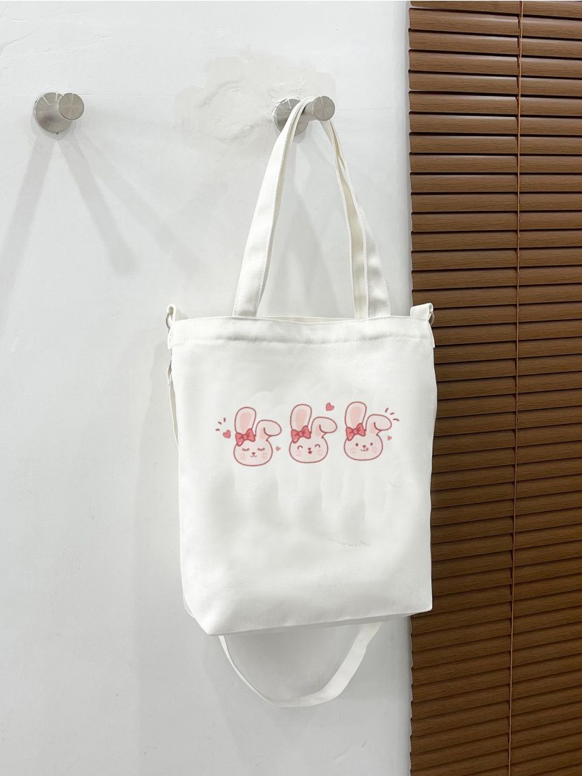 Cartoon Print Shopper Bag