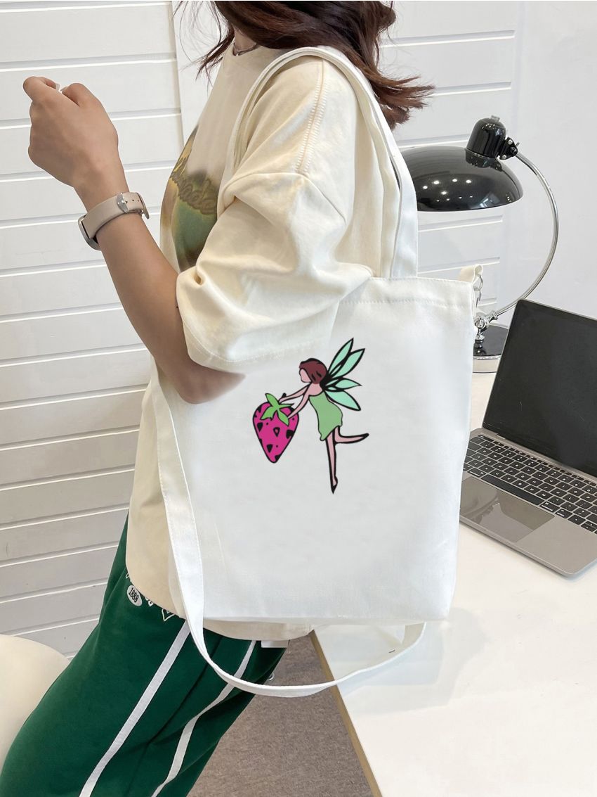 Strawberry & Figure Graphic Shopper Bag