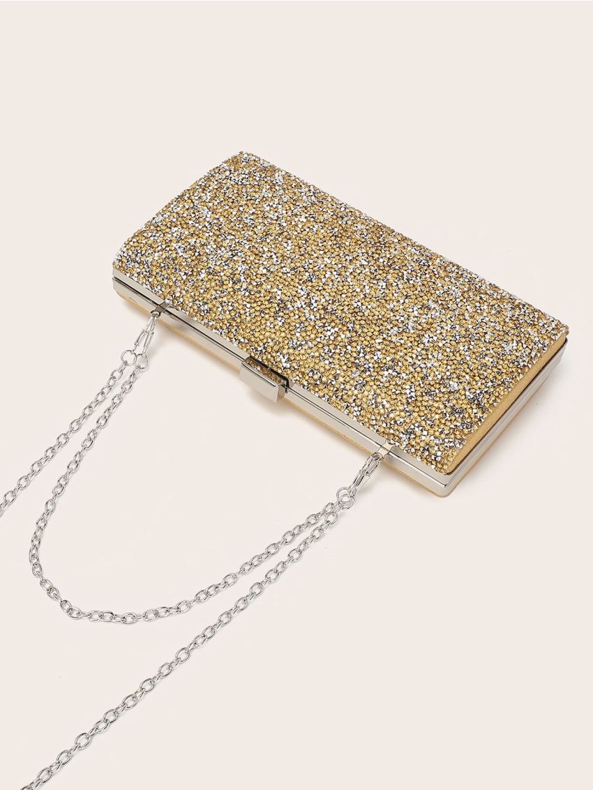 Allover Rhinestone Decor Box Bag