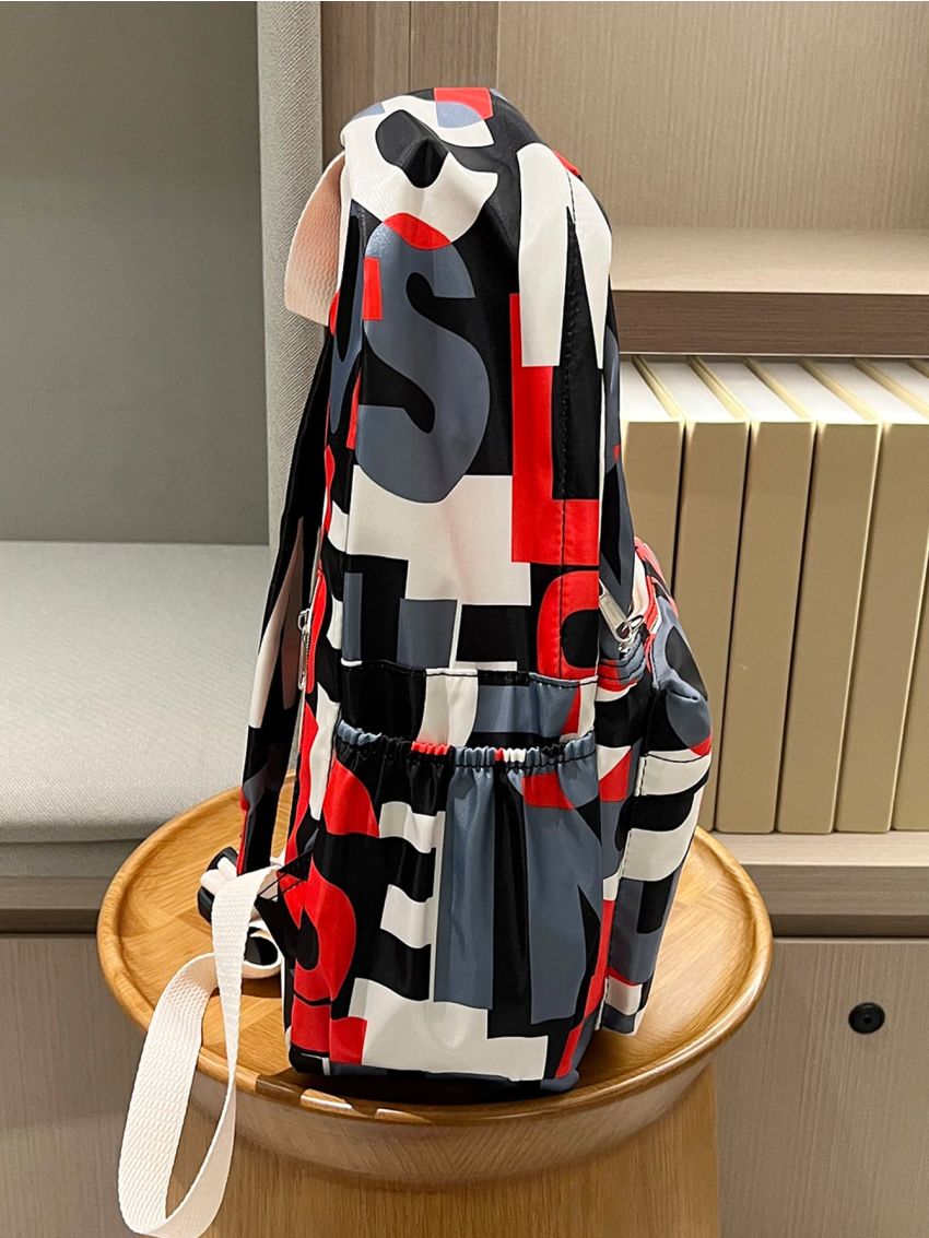 Letter Graphic Functional Backpack