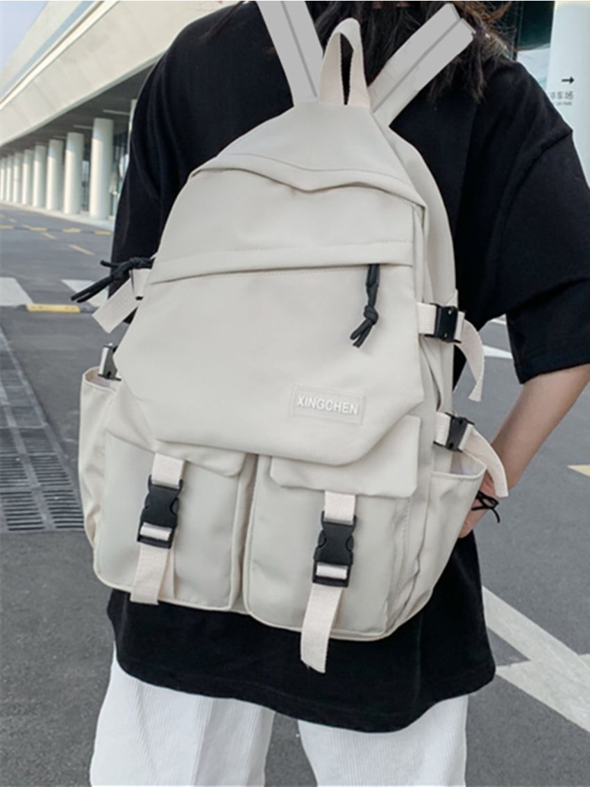 Men Letter Patch Decor Casual Daypack