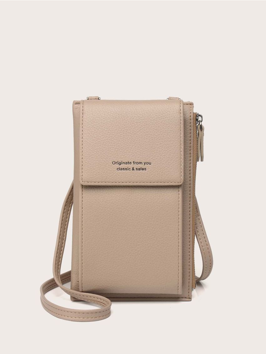 Letter Detail Flap Phone Wallet