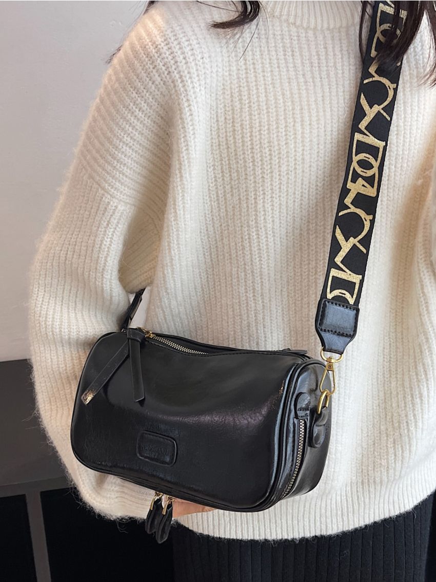 Letter Graphic Hobo Bag