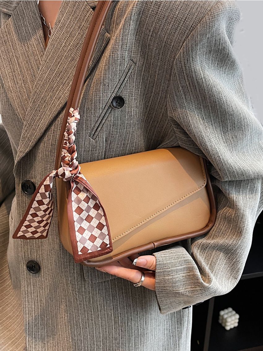 Twilly Scarf Decor Flap Square Bag