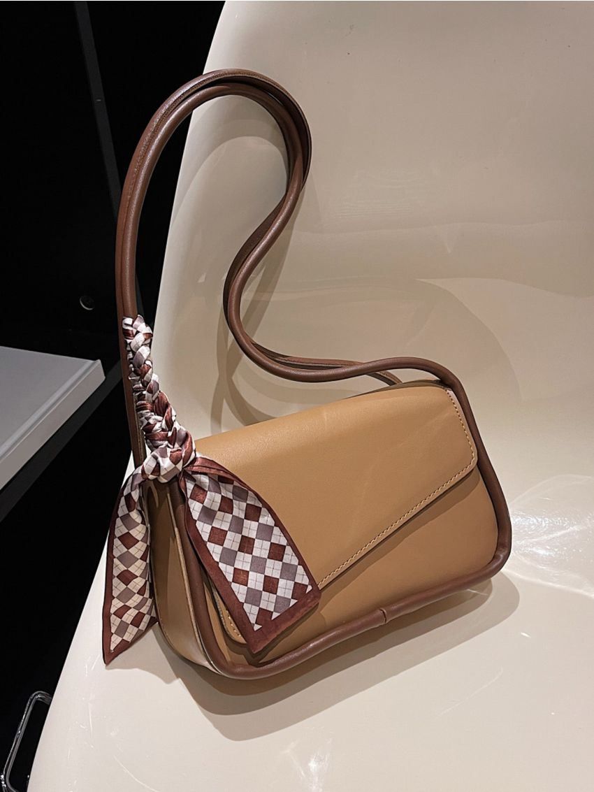 Twilly Scarf Decor Flap Square Bag