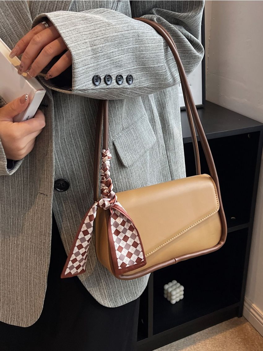 Twilly Scarf Decor Flap Square Bag