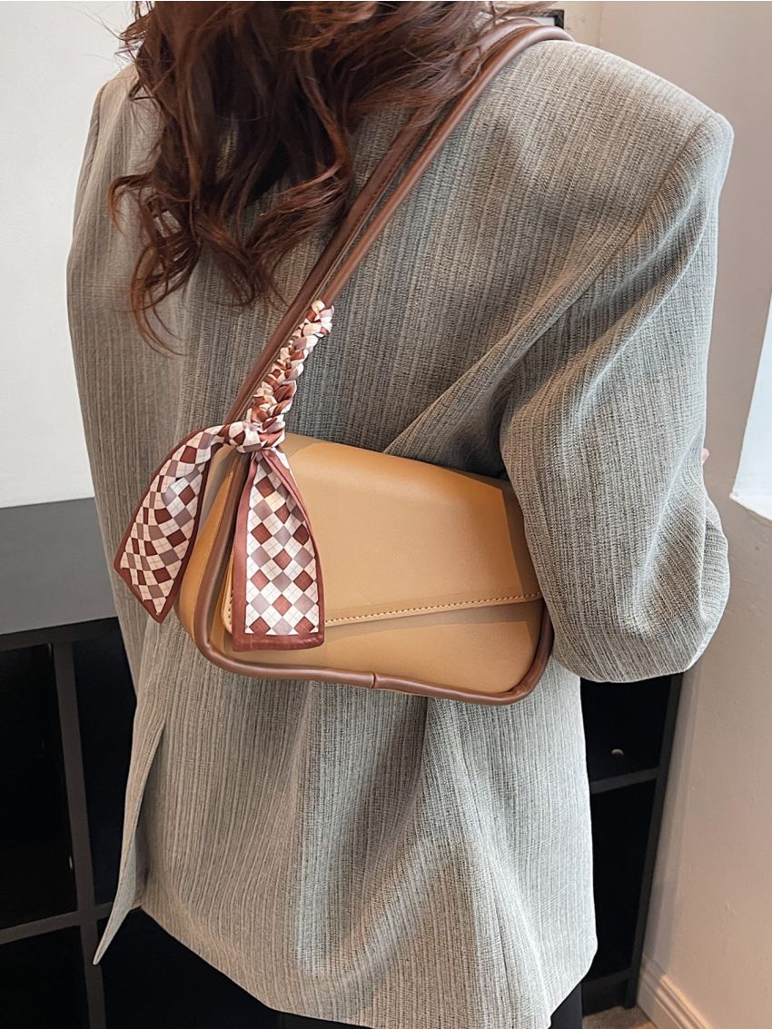 Twilly Scarf Decor Flap Square Bag