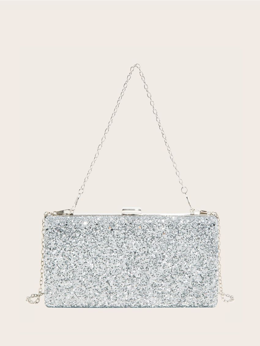 Sequin Chain Box Bag