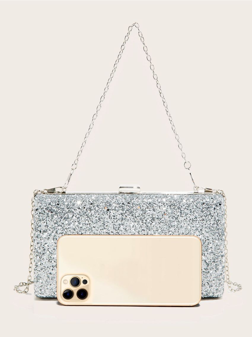 Sequin Chain Box Bag